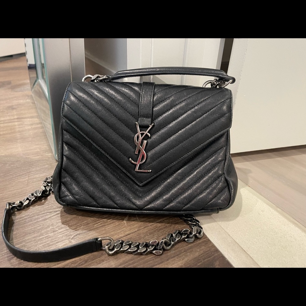 SAINT LAUREN SHEEPSKIN COLLEGE BAG